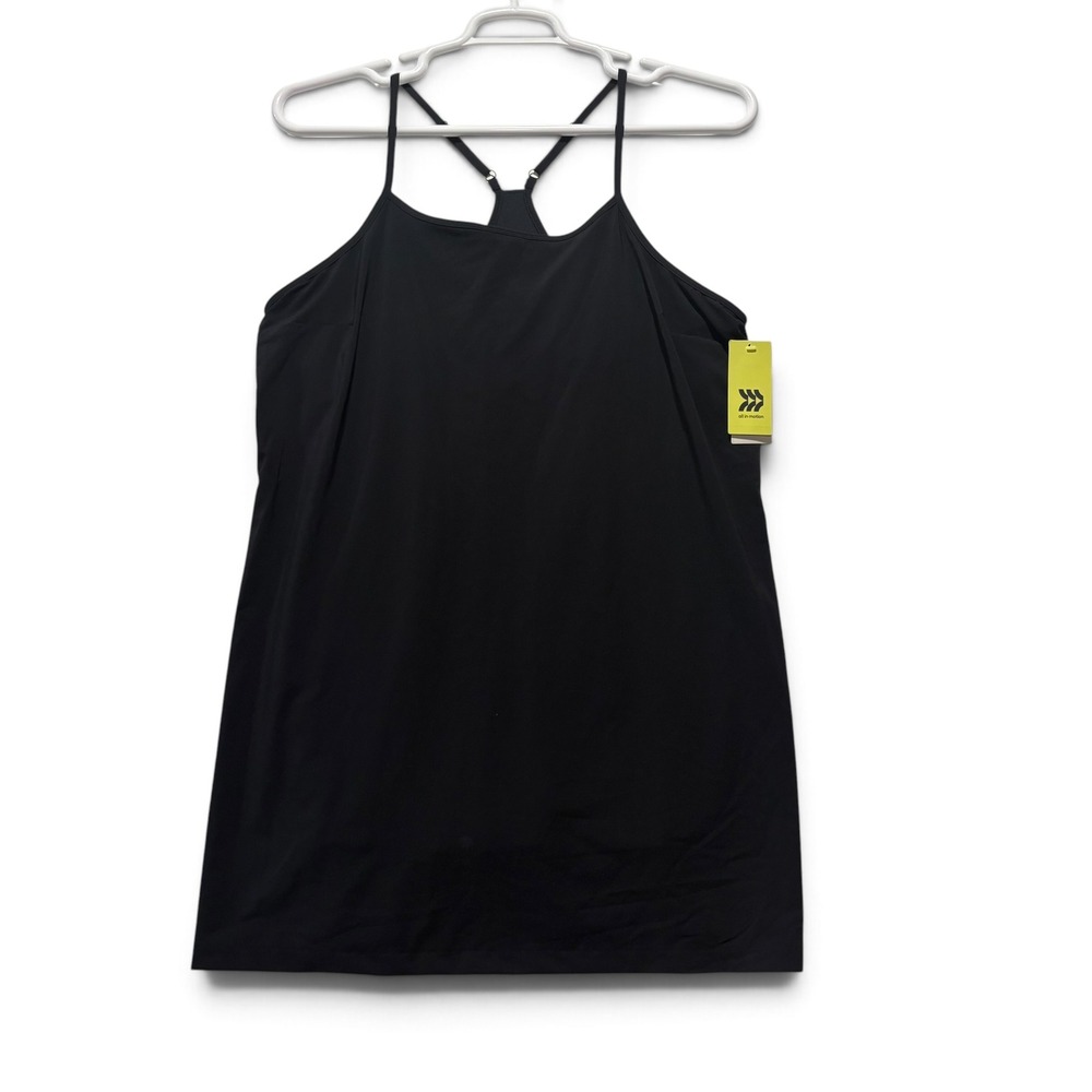All In Motion Black Flex Active Tennis Dress XL Built-in shorts UPF 50+ NWT